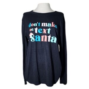 Things She Loves Santa Long Sleeve T-Shirt Black Size L